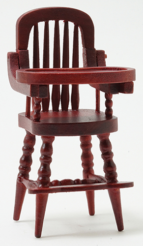 Dollhouse miniature HIGH CHAIR, MAHOGANY